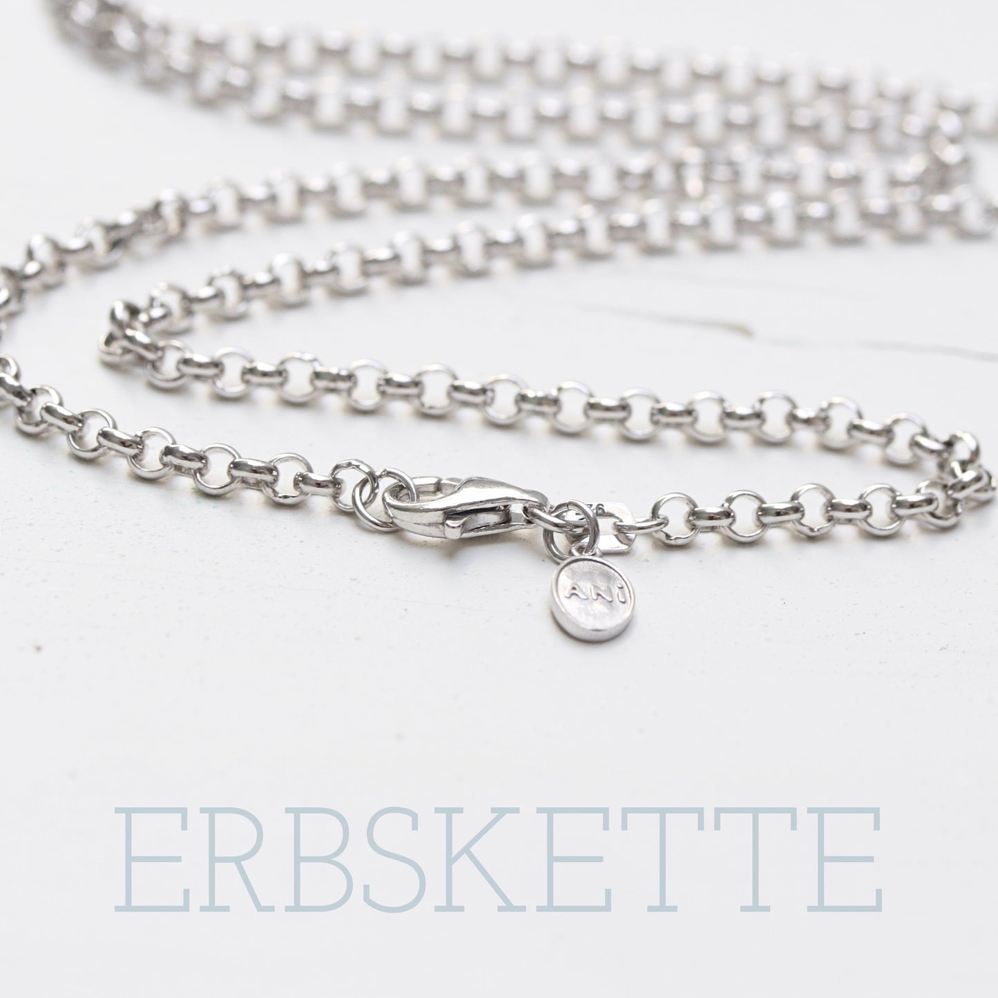 Erbskette aus 925 Silber 70 cm