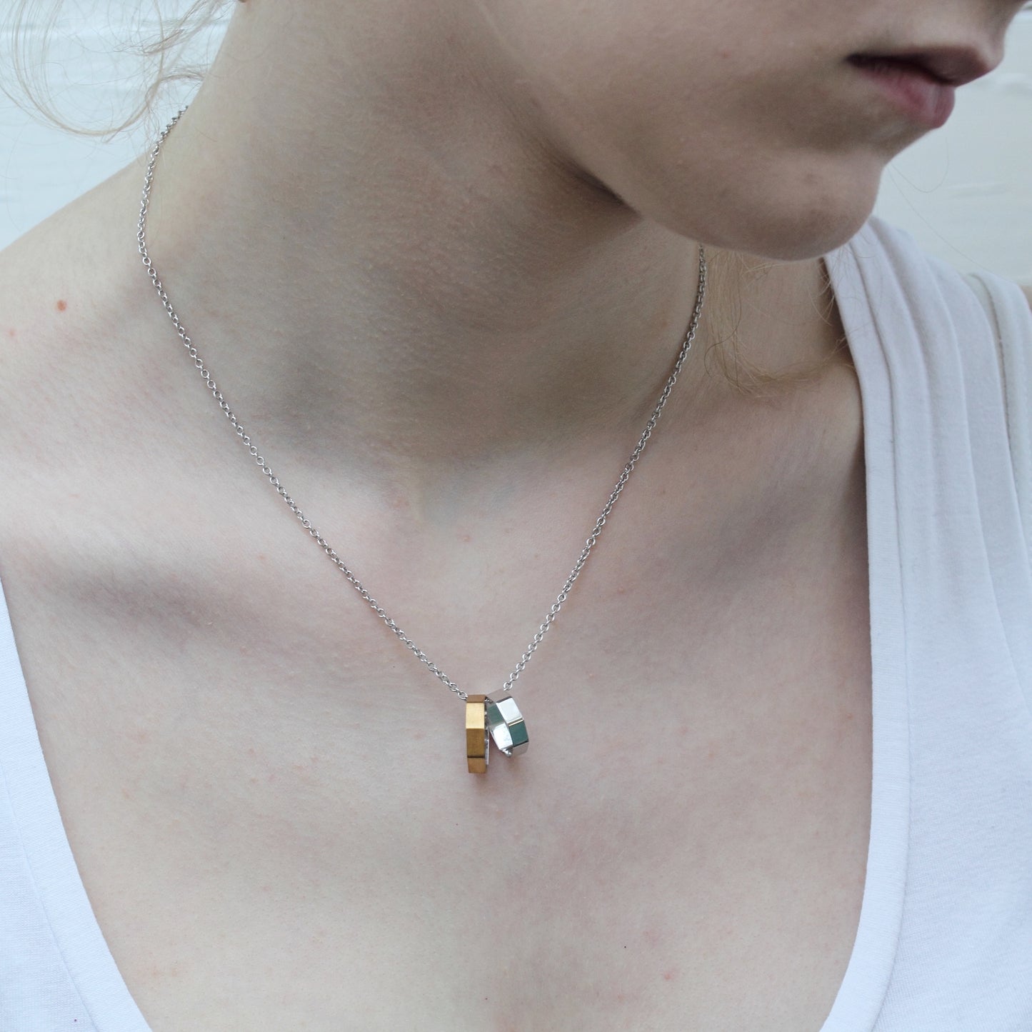 Partnerschmuck Achtecke mit Kette