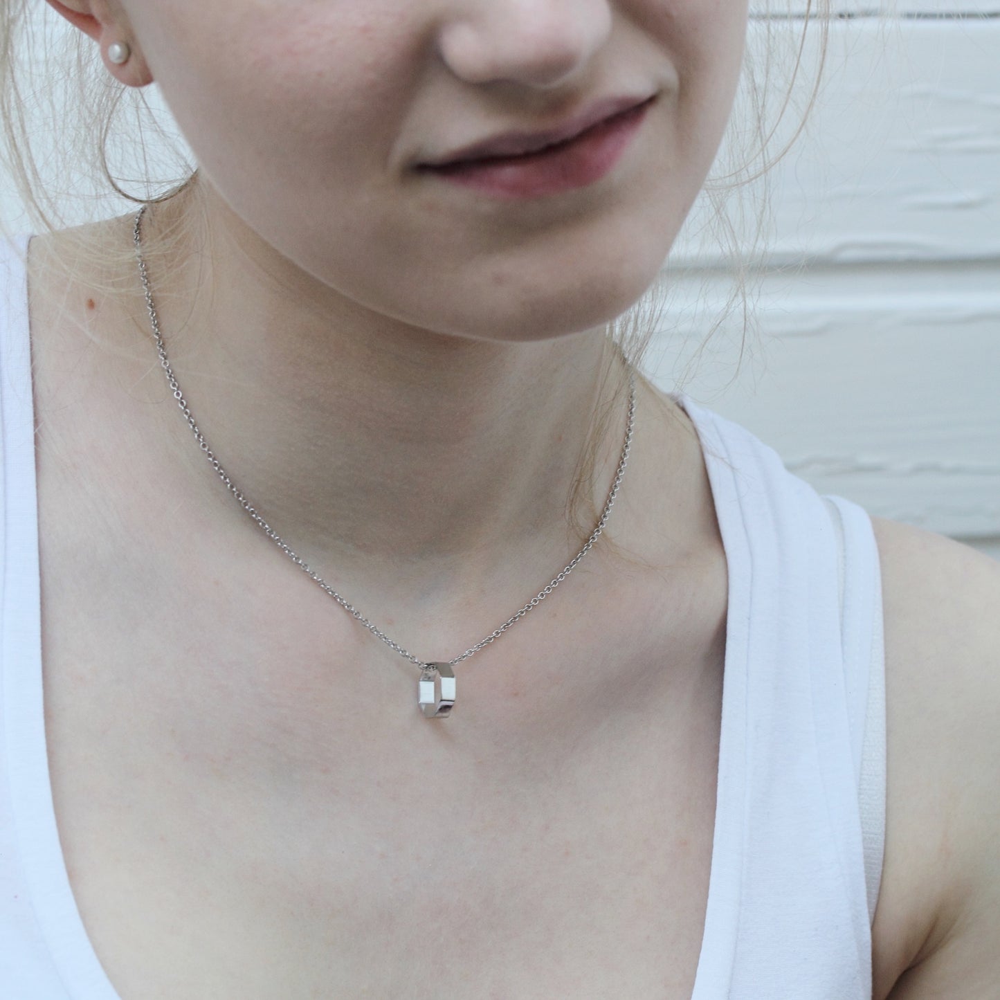 Partnerschmuck Achtecke mit Kette