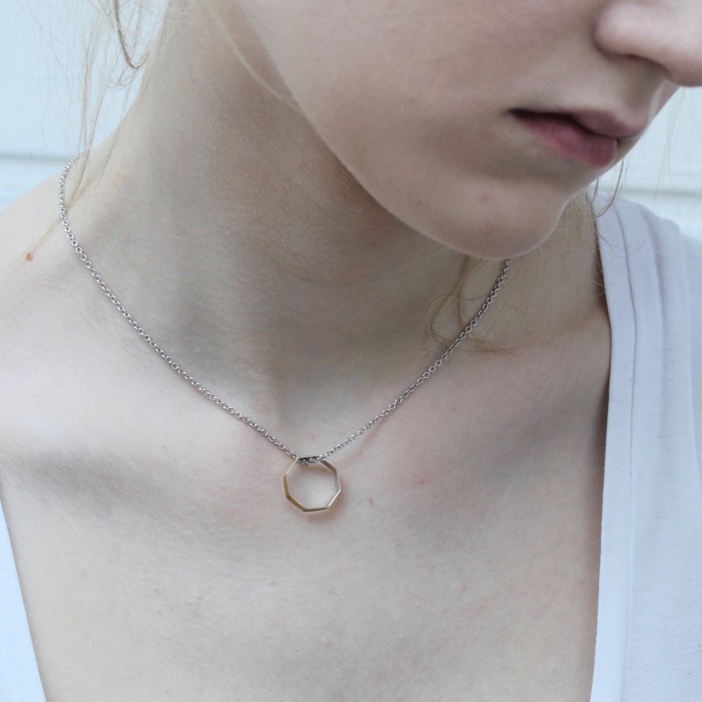 Partnerschmuck Achtecke mit Kette