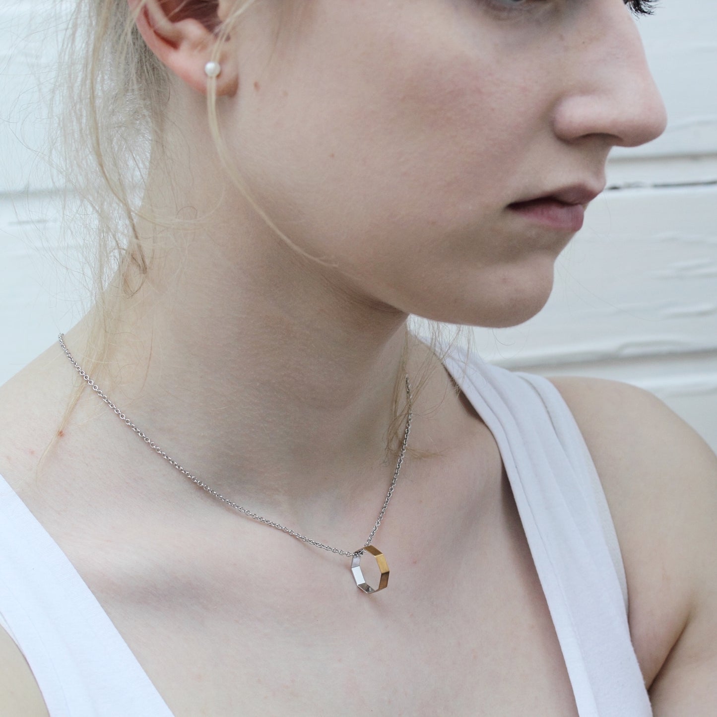 Partnerschmuck Achtecke mit Kette