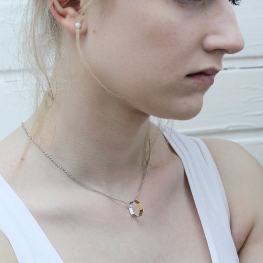 Partnerschmuck Achtecke mit Kette