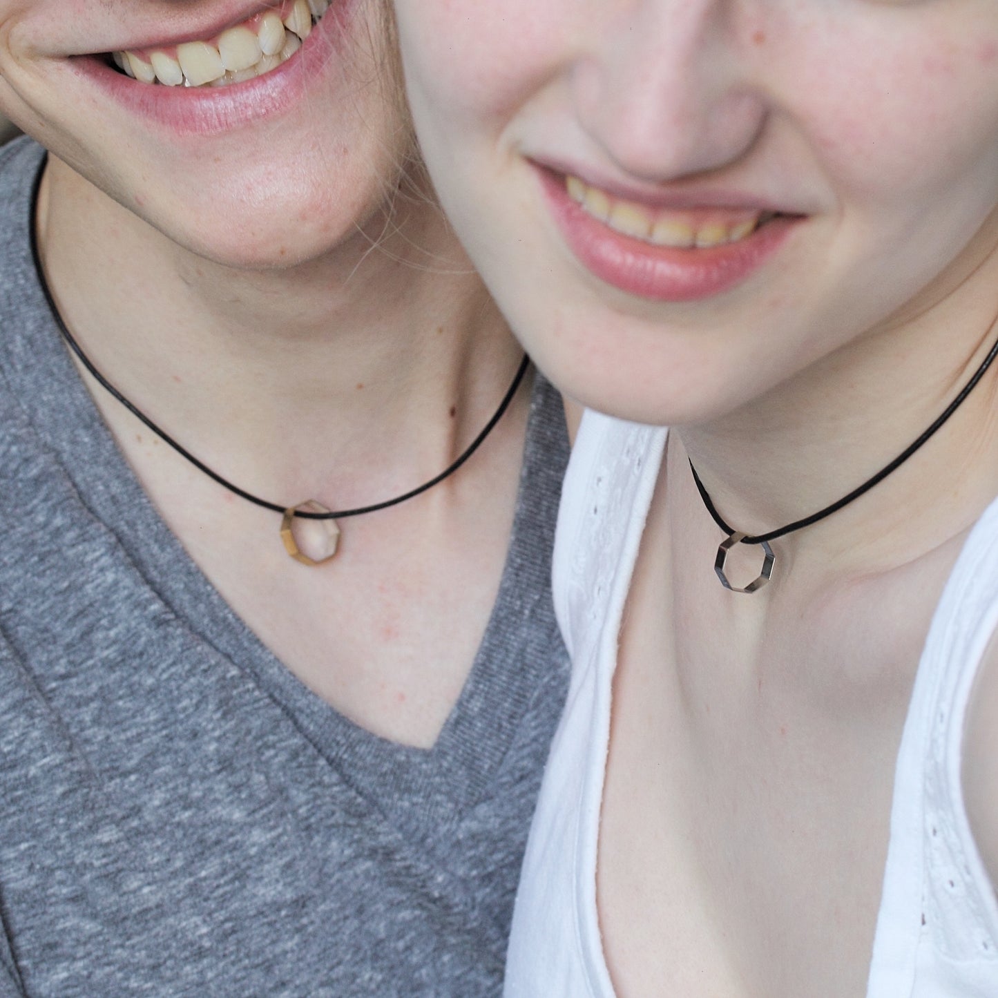 Partnerschmuck Achtecke mit Kette